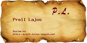 Prell Lajos névjegykártya